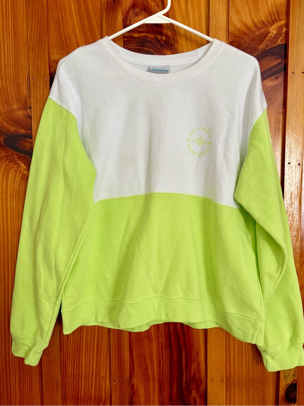 Columbia Sportswear Varsity Sports Gear Colorblock Crewneck Sweatshirt Size L